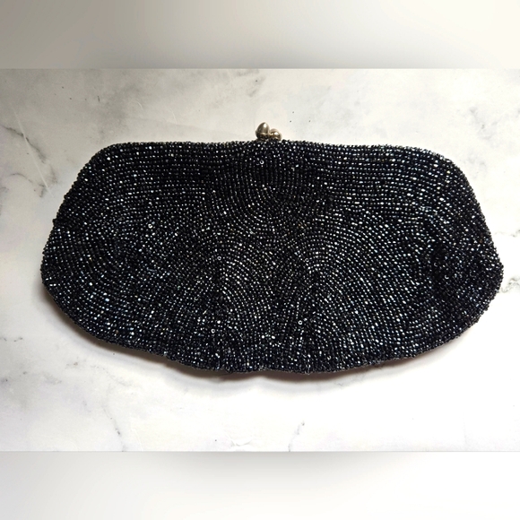 Walborg, Vintage Black Seeded Bead Clutch - Picture 2 of 6